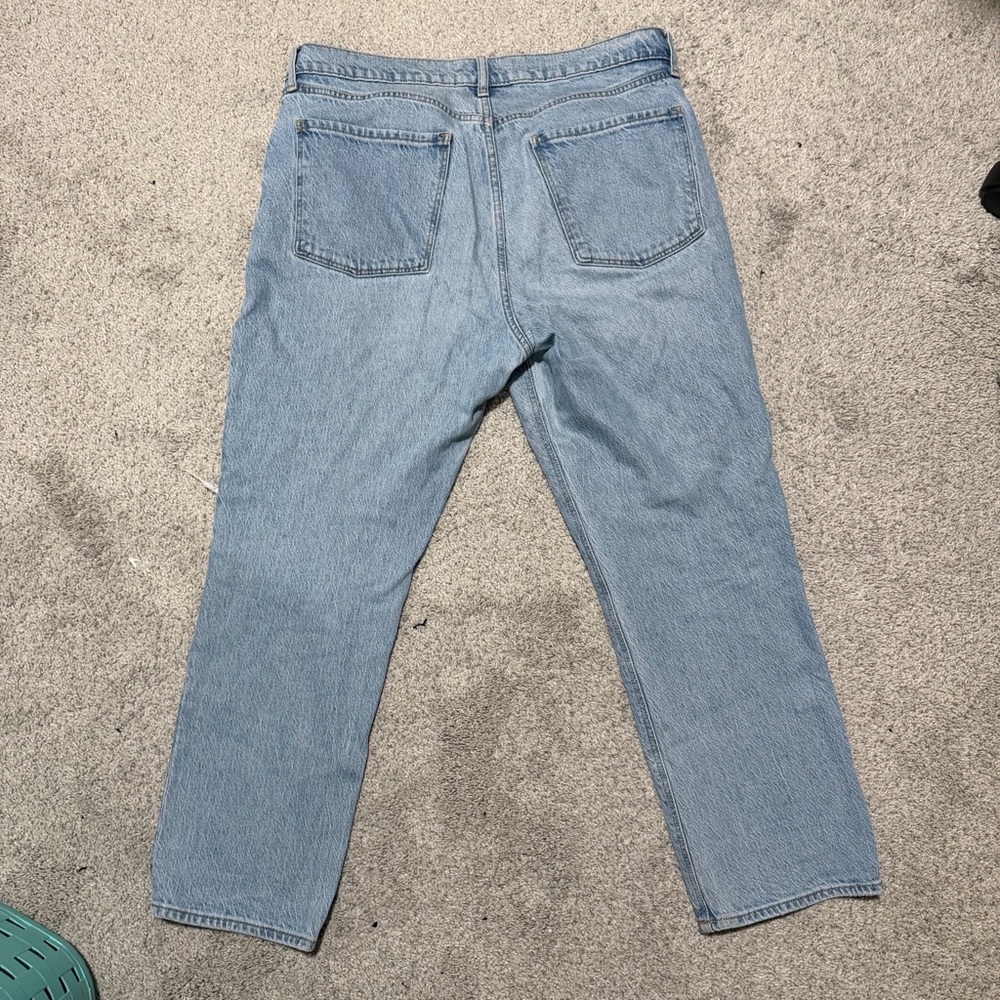 Old Navy High-Waisted Button-Fly Slouchy Straight Rip & Repair Jeans for Women - Picture 4 of 5